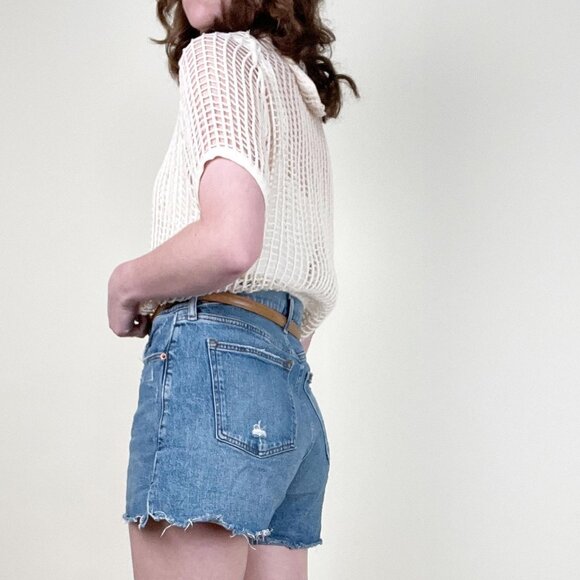 Vintage 60s 70s Norwegian Military Open Knit Net Blouse Top Shirt Cover Up Sexy - Picture 5 of 9